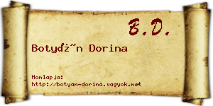 Botyán Dorina névjegykártya